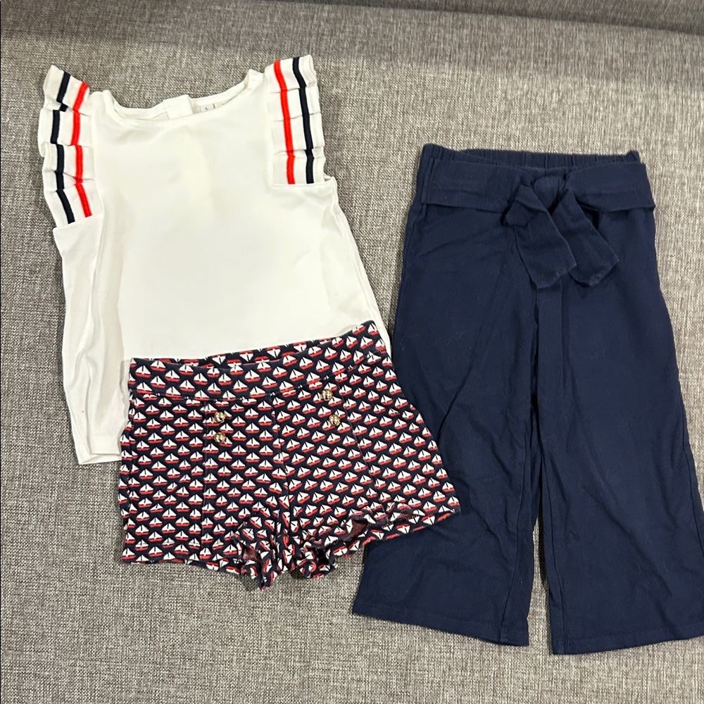 Janie and Jack Fourth of July matching set with preppy sailboat shorts, 3T 🇺🇸🇺🇸